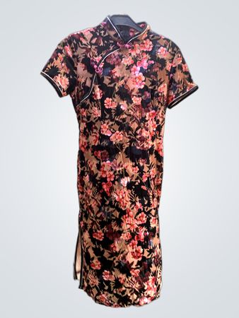 FaithVintage Floral Print Cheongsam Kleid