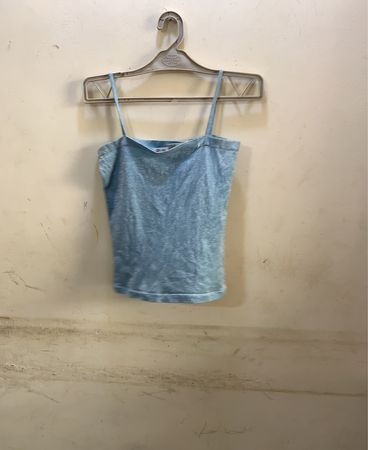 Helles Blau Glänzendes Trägershirt