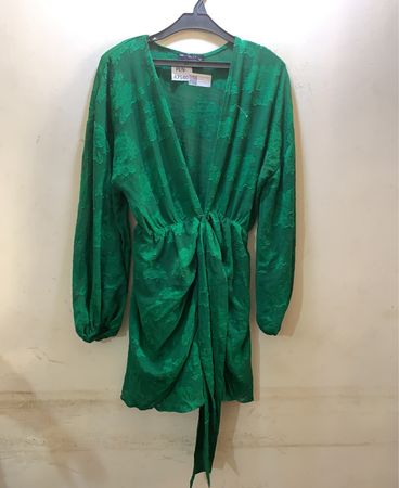 ASOS DESIGN Grüne Spitzenwickelkleid