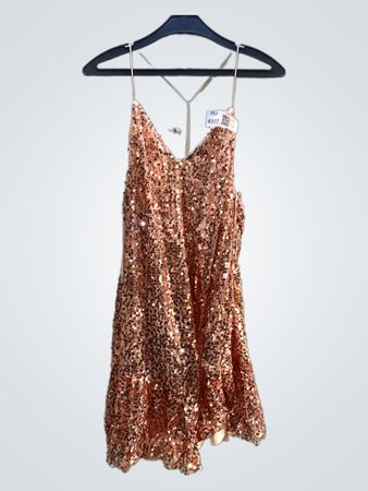 Faithvintage Pailletten-Slipkleid