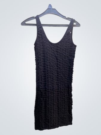 Atmosphere Schwarzes Texturiertes Mini Kleid