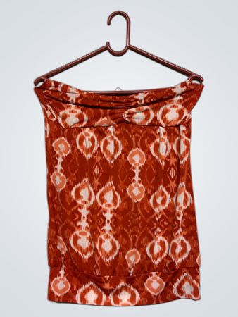 Trägersloses Tube-Top mit Ikat-Druck