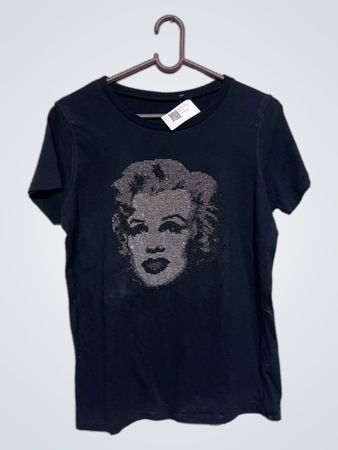 Schwarzes T-Shirt mit Marilyn Monroe Grafik