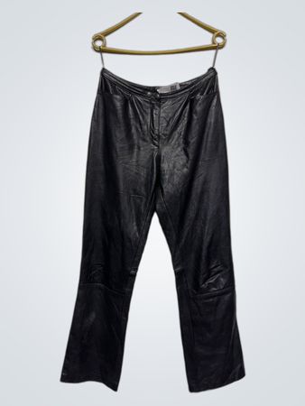 Louis Klassische Schwarze Lederhose