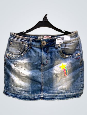 S&W JEANS Damen Jeansrock mit Sternenmotiv