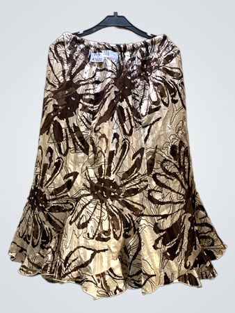FaithVintage Brauner Floralprint Rock