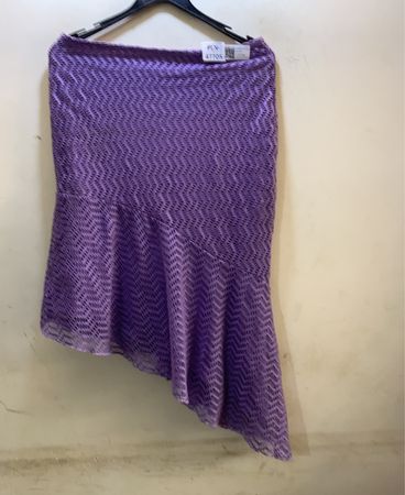 FaithVintage Lila Häkel Asymmetrischer Midi-Rock