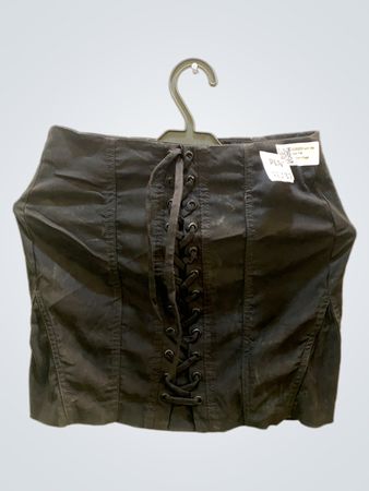 Black Lace-Up Corset Top