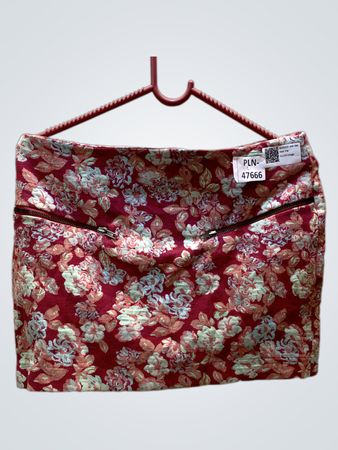 FaithVintage Roter Floral Minirock mit Reißverschluss