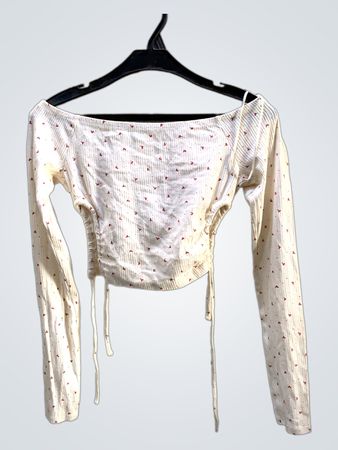 Bershka Rippstrick Langarm Cropped Top
