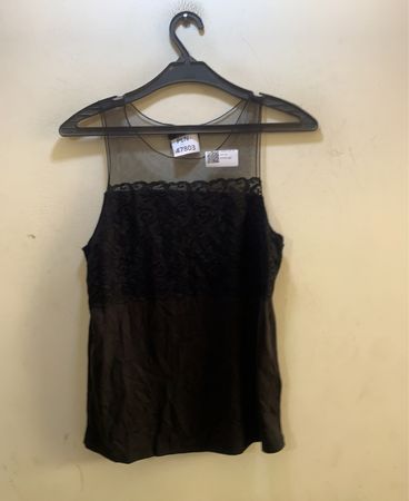 FaithVintage Schwarzes Spitzenbesatz-Top