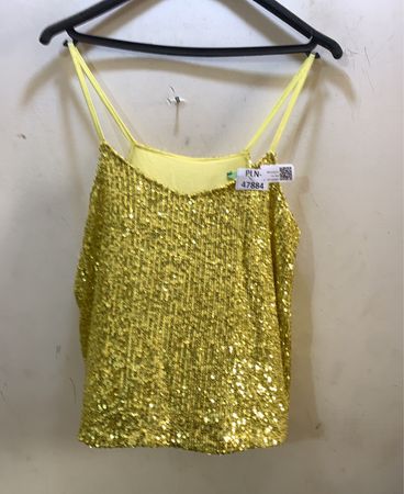 Gelbes Pailletten-Camisole-Top
