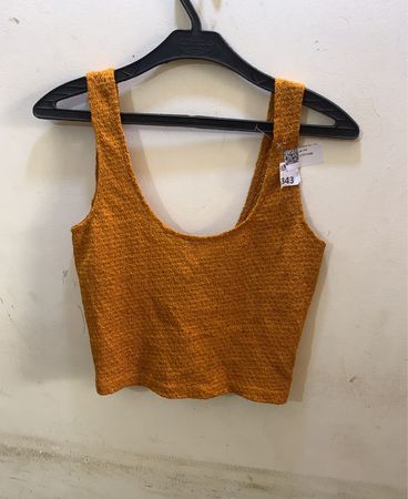FaithVintage Orange Texturiertes Gekürztes Tanktop