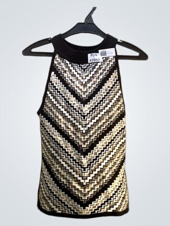 FaithVintage ärmelloses Zickzack-Strickoberteil