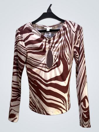 TOPSHOP Zebra-Print Langarmoberteil