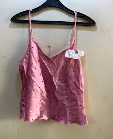 FaithVintage Pink Cami mit roten Herzen
