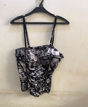 Radial Luxury Ruched Snake Print Corset Top