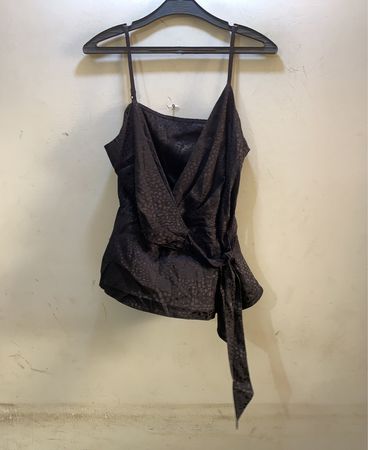 FaithVintage Schwarzes Leopardenmuster Spaghetti-Top