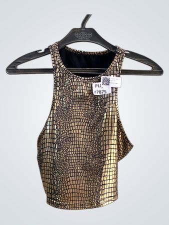 Gold Krokodilprint Tanktop