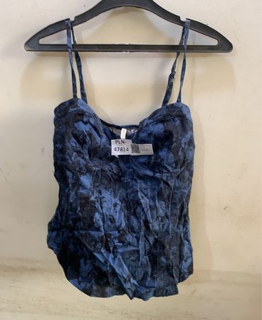 Bershka Blue Graphic Print Cami Top