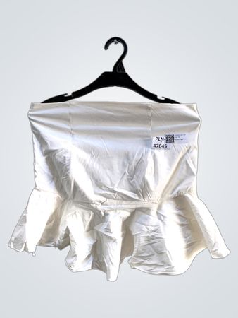 Weißes Peplum Trägerloses Top