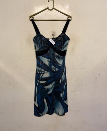 IDAO Blaue abstrakte Printkleid