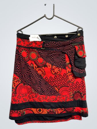 Rot und Schwarz Patchwork Wickelrock