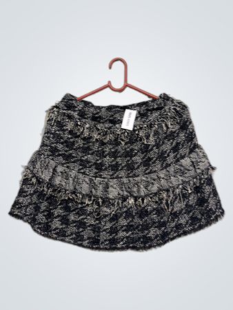 ZARA WOMAN Schwarzer und Weißer Struktierter Rock