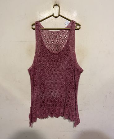 Mauve Lace Tank Top