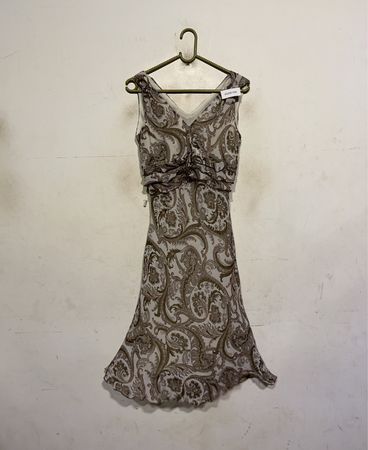 Paisley Print Ruffle Dress