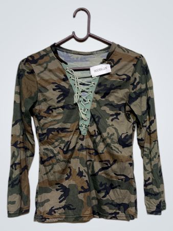 Camo Schnür-Langarmshirt