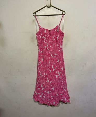 Marks & Spencer Pink Floral Print Midi Dress