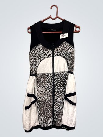 WEARHOUSE ESSENTIAL Ärmelloses Patchwork-Reißverschluss-Kleid