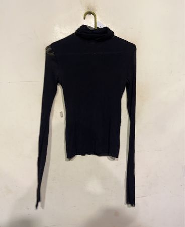 OSCAR LEOPOLD Schwarzes Mesh-Turtleneck-Oberteil