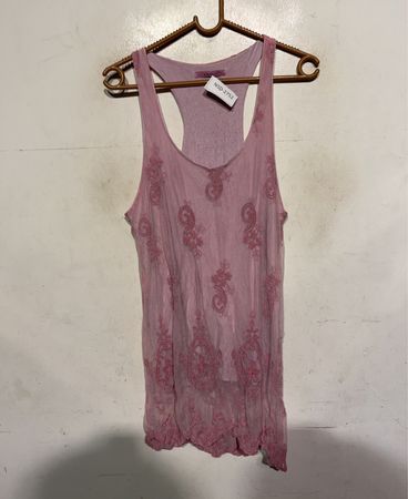 Vicolo Pink Besticktes Racerback Tanktop