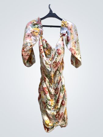 FaithVintage Raffung Blumenkleid