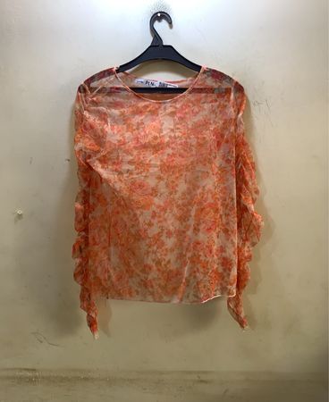 Zara Floral Mesh Blouse