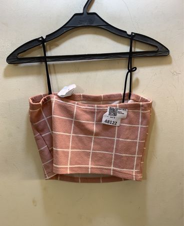FaithVintage Pink Grid Crop Top