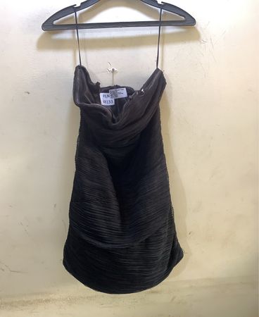 Stella Black Ruched Strapless Dress