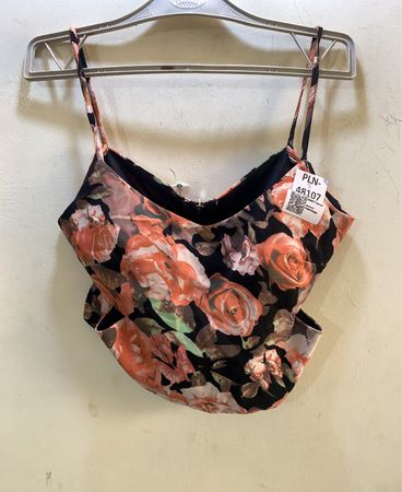 Floral Print Crop Top mit Reißverschluss