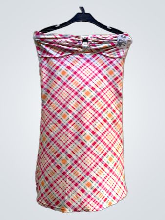 Faith Vintage Karo Trägerloses Maxikleid