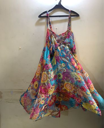 Buntes Blumenmuster Smocked Maxikleid
