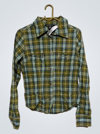 52 Wochenenden grün kariertes Button-Up-Hemd