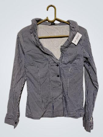 MODA D&F Gestreiftes Button-Up Hemd