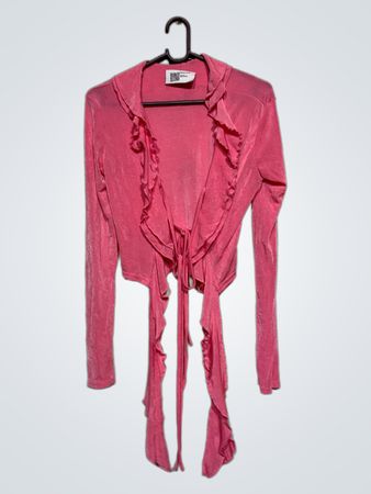 EGO Pink Ruffle Bindeband Vorn Langarmtop
