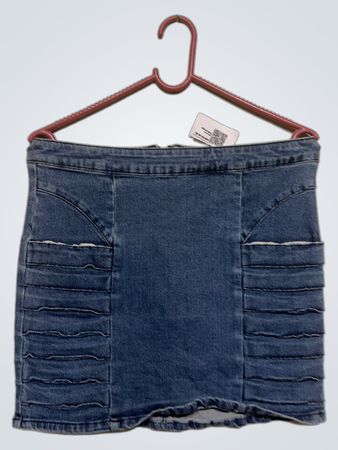 Denim-Rock mit Reißverschluss hinten
