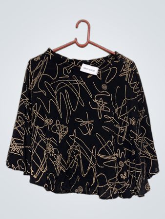 Schwarze Bluse mit abstraktem Muster