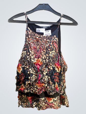 KappAhl Damen Ärmelloses Rüschenshirt mit floralem Druck Größe 40