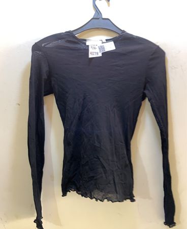 HENN&S COLLECTION Schwarzes Transparentes Netzoberteil mit langen Ärmeln