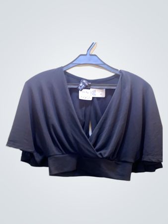 NEW LOOK Schwarzes V-Ausschnitt Fledermaus-Top